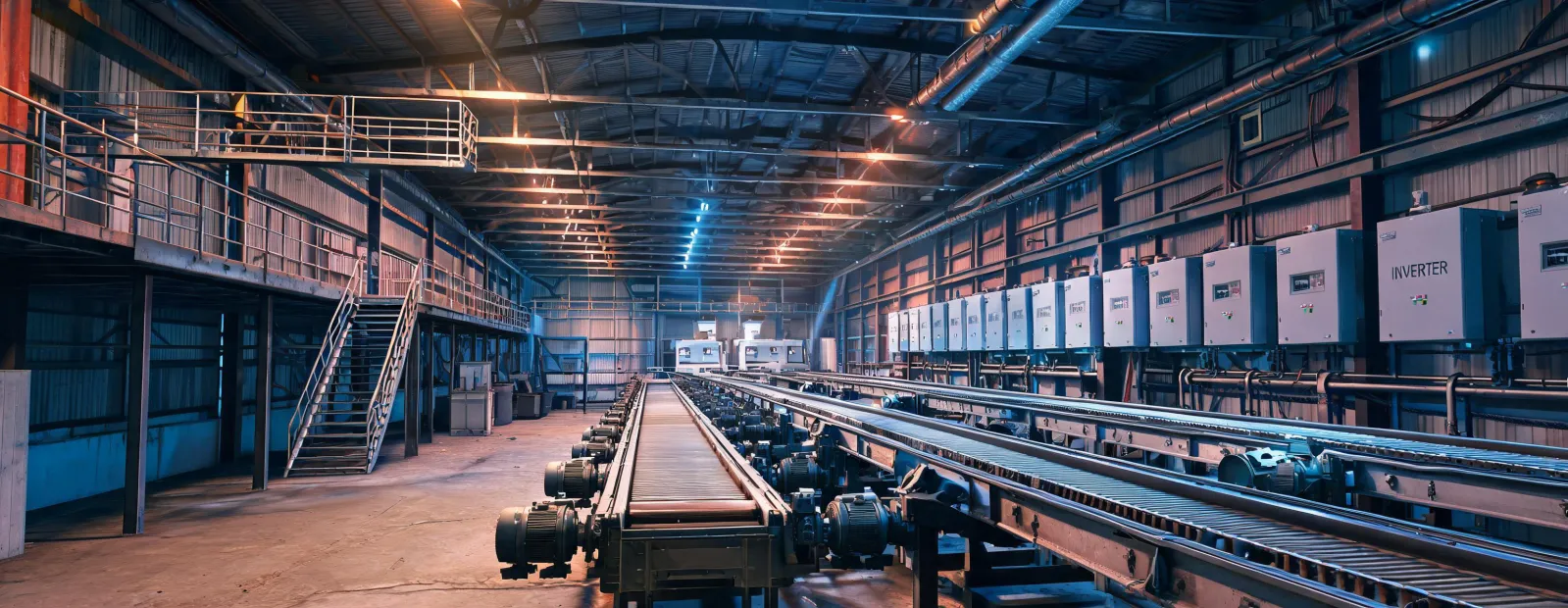 Industrial conveyor drive hall